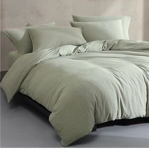 Calvin Klein Modern Cotton Melange Duvet Cover Set Twin Green